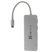 Imagen de HUB USB Klip Xtreme Tipo C HubPoint KCR-500 Concentrador de 5 puertos 2 USB 3.0  1 tipo C 1 Micro-SD 1 Tarjeta SDXC Color plateado