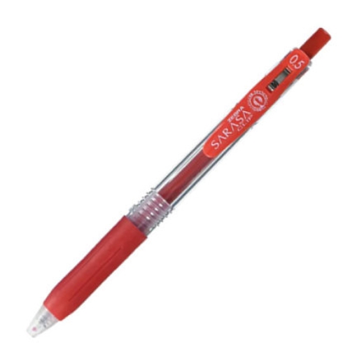 Imagen de Boligrafo Zebra Sarasa Clip rollerball retractil punto fino 0.5 tinta gel color rojo caja c/12