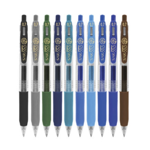 Imagen de Boligrafo Zebra Sarasa Clip rollerball retractil punto mediano 0.7 tinta gel colores urtidos Wnter caja c/10