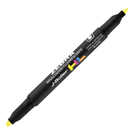 Imagen de Resaltador Zebra Jroller HL Doble punta color amarillo caja c/12