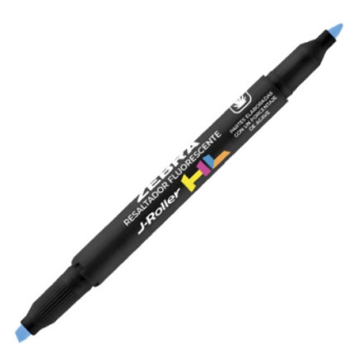 Imagen de Resaltador Zebra Jroller HL Doble punta color azul caja c/12