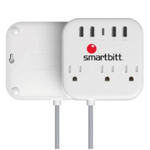 Imagen de Supresor de Picos Smartbitt SBSS-B3-5U 3 Contactos y 5 puertos usb