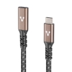 Imagen de CABLE EXTENSION VORAGO CAB-127 TIPO C HEMBRA-TIPO C MACHO 1 METRO 100W NEGRO
