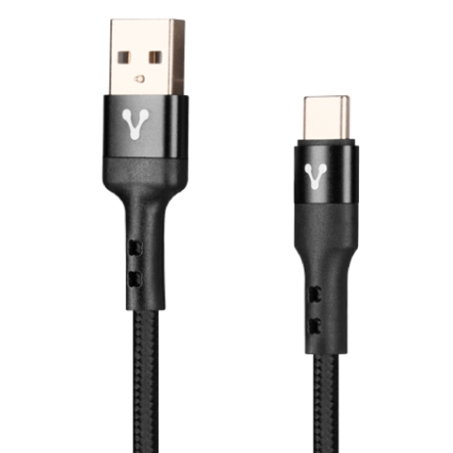 Imagen de CABLE VORAGO CAB-128 USB-TIPO C 3 METROS CARGA RAPIDA NEGRO