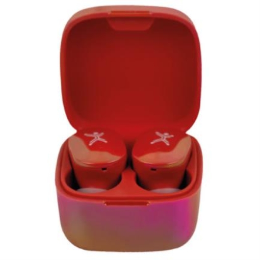 Imagen de Audífonos Inalámbricos Perfect Choice TWS Brillantes Alcance de 10m Bluetooth Rojo