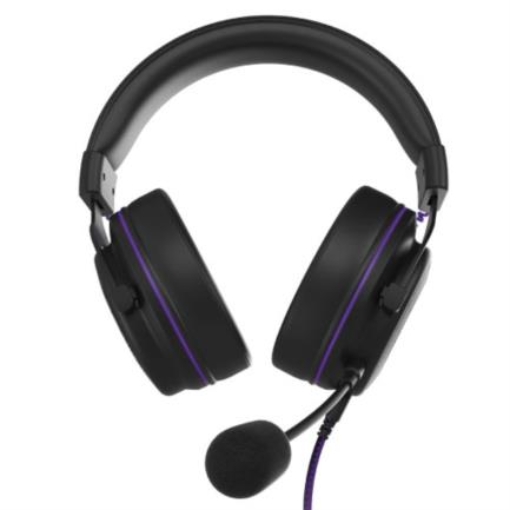Imagen de Audífonos Gamer Alámbricos Primus Arcus 260S Diadema Ajustable Micrófono Desmontable USB Color Negro/Morado