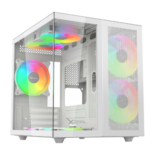 Imagen de Gabinete Xzeal Cubo M-ATX/ITX Blanco 3 Ventiladores ARGB