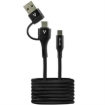 Imagen de Cable Vorago CAB-126 Tipo C a Tipo C con Adaptador a USB-A 60W Carga Rápida 1m Color Negro