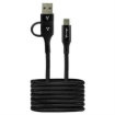 Imagen de Cable Vorago CAB-126 Tipo C a Tipo C con Adaptador a USB-A 60W Carga Rápida 1m Color Negro
