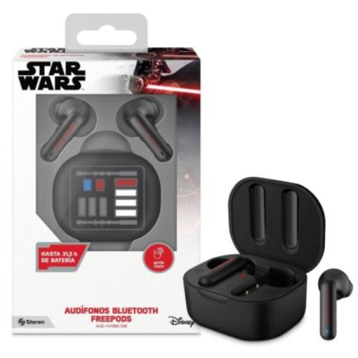 Imagen de Audífonos Steren FreePods Touch TWS Star Wars Manos Libres Bluetooth Color Negro