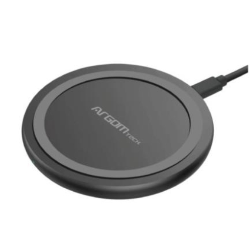 Imagen de Cargador Inalámbrico Argomtech 10W Carga Rápida 90x90x10mm Micro USB Cable 1.2m Color Negro