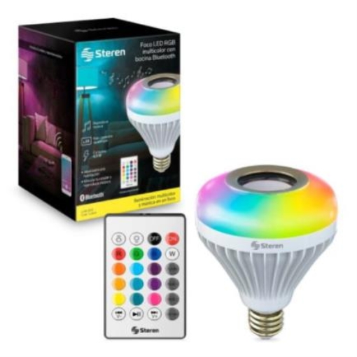 Imagen de Foco Steren LED RGB decorativo con bocina Bluetooth 6 W