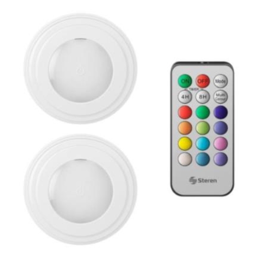 Imagen de Mini lámparas Steren Juego de 2 LED RGB