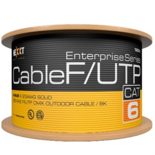 Imagen de Cable Nexxt Solutions Enterprise Cat6 F/UTP 4P 23AWG CMX Exterior 305m Negro
