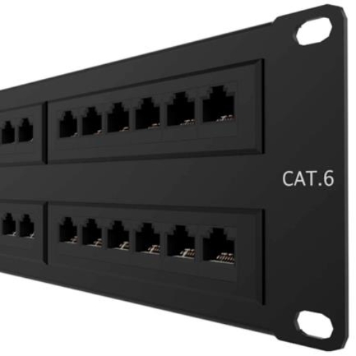 Imagen de Panel de Conexión Red Nexxt Solutions para Rack Cat6 48 Puertos Pre-configurado Sin Blindaje Tipo 110 Esmalte Negro