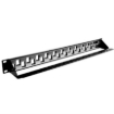 Imagen de Panel de Conexión Red Nexxt Solutions para Rack Cat6A 24 Puertos Modular Blindado para S/FTP 1U Esmalte Negro