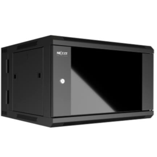 Imagen de Gabinete de Pared Nexxt Solutions NPC-P12U66B Abitable Ensamblado 12U 600x550mm 2 Ranuras para Ventilador Negro