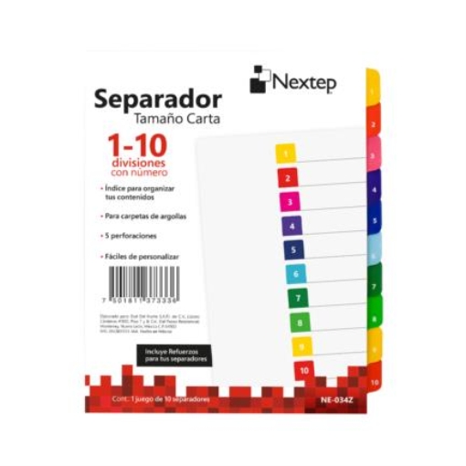 Imagen de Separador Nextep Economico 10 Divisiones con Numero