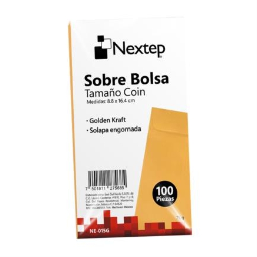 Imagen de Sobre Bolsa Económico Nextep Tamaño Coin 5 Solapa Engomada Paquete c/100