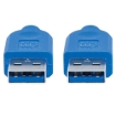 Imagen de Cable USB MANHATTAN V3.2 A-A  1.8M Azul 5 Gbps