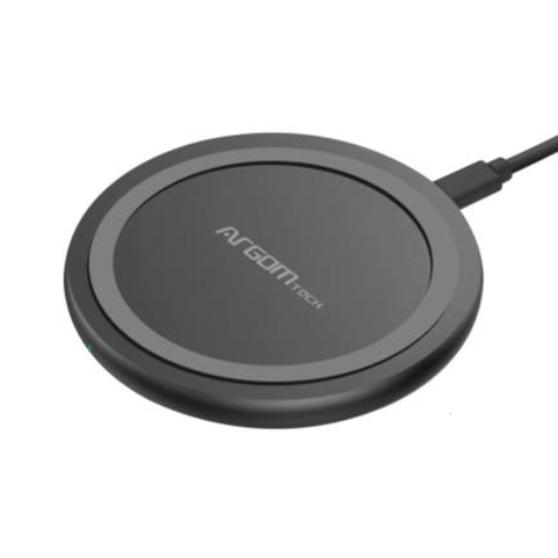 Imagen de Cargador Inalámbrico Argomtech Rápido 15W Con Certificación QI /FCC Micro USB Color Negro