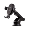 Imagen de Soporte Argomtech para Celular Cargador Inalámbrico Rápido Brazo Telescópico 15W Rotación 360 Color Negro