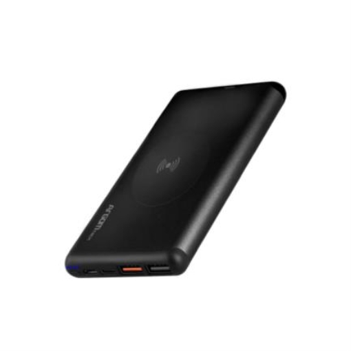 Imagen de Power Bank Argomtech S12W Delgado de Aluminio con Cargador Rapido 18W 12000 mAh Wireless Color Negro