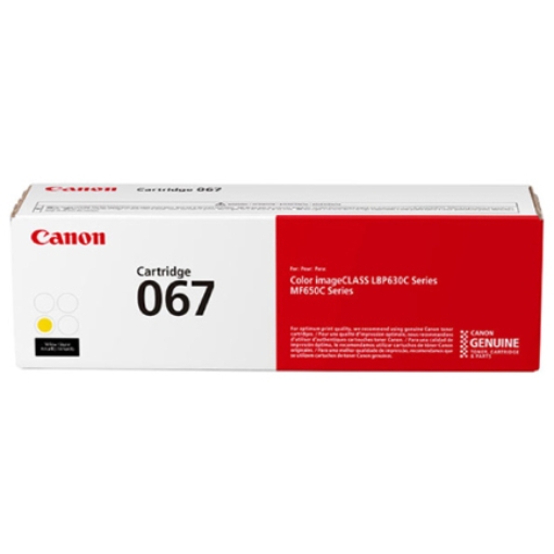 Imagen de Cartucho de Tóner Canon 067 Rendimiento 1250 Páginas Amarillo