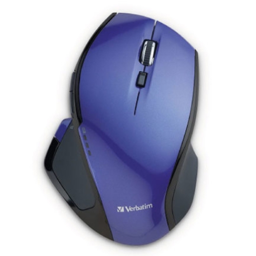 Imagen de Mouse VERBATIM Inalámbrico Ergonómico de 8 botones Blue LED Control DPI . Morado