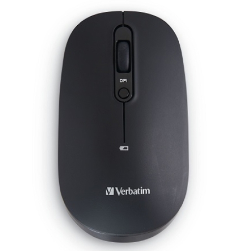 Imagen de Mouse VERBATIM Inalambrico Recargable Multidispositivo USB-C a USB-A  Negro