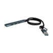 Imagen de CONCENTRADOR HUB VORAGO HU-205 SLIM 3 TIPO C + 1 USB 3.0 ADAPTADOR C Y USB