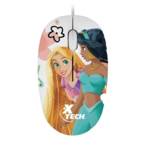 Imagen de Mouse Alámbrico XTech  XTM-D406PS Ambidiestro Princesas Disney 3 Botones 1 Velocidad