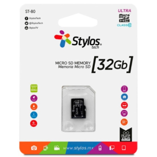 Imagen de Memoria Stylos MicroSD 32GB Clase 10 sin adaptador Negro