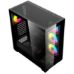 Imagen de Gabinete Gamer Mid Tower Xzeal  ATX Panel Der. Vidrio + Metal 2xUSB1.0 + 1xUSD3.0 + 3.5 mm + 4 ARGB Fans + 1 HUB Negro
