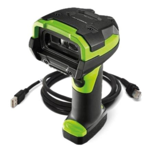 Imagen de Escaner Industrial Zebra Alambrico DS3608-SR 1D/2D (Lectura Estandar de hasta 1.5m) Rugged con Motor Vibrador incluye USB (CBA-U46-S07ZAR)