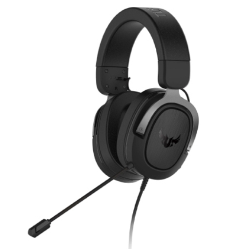 Imagen de Audífonos Asus TUF Gaming H3 Gun Metal 3.5mm Stereo Virtual 7.1 con Mic Compatible PC Mac PS5 XBOX NSwitch Gris Negro
