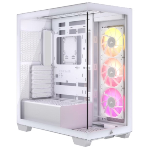 Imagen de Gabinete Corsair iCUE Link 3500X Mid Tower E-ATX ATX mATX Cristal Templado 3xMagneticFan RGB BTF Zero Blanco Sin Fuente
