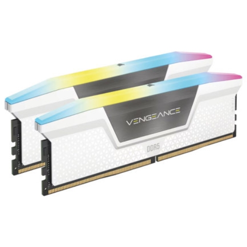 Imagen de Memoria DIMM DDR5 Corsair (CMH64GX5M2B6400C32W) Vengeance RGB 64GB (2x32GB) 6400MHz CL32 Blanco