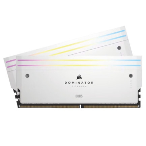 Imagen de Memoria RAM Corsair Dominator Titanium RGB 48GB (2x24GB) 7000Mhz DDR5 UDIMM XMP Color Blanco CL36