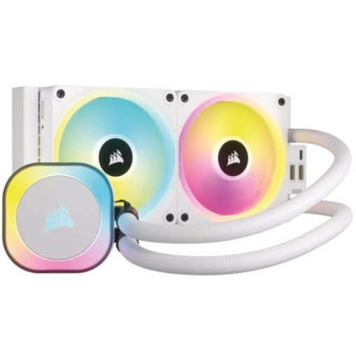 Imagen de Enfriamiento Liquido Corsair para CPU iCUE Link H100i AIO 240mm RGB Compatible S 1700 1851 AM4 AM5 Color Blanco