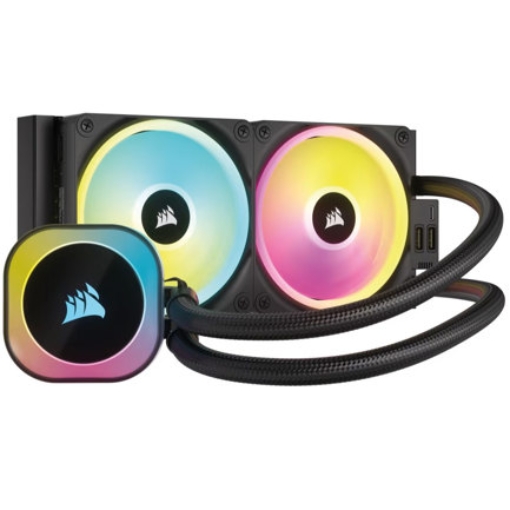 Imagen de Enfriamiento Liquido Corsair para CPU iCUE Link H100i AIO 240MM RGB Compatible S 1700 1851 AM4 AM5 Color Negro
