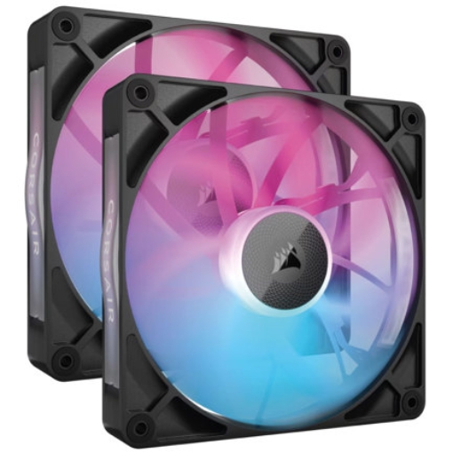 Imagen de Ventilador para Gabinete Corsair iCUE Link RX140 RGB 140mm Magnetic 1700RPM Blanco Kit 2 Piezas