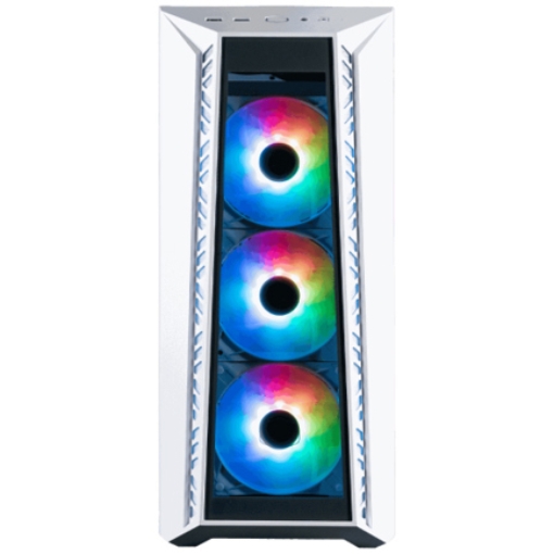 Imagen de Gabinete Gamer Cooler Master MasterBox MB520 Mid Tower ATX mATX ITX Vidrio Templado 3xFan ARGB Color Blanco Sin Fuente