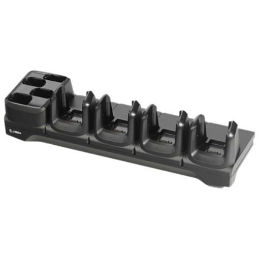 Imagen de Cuna de Carga Zebra con Ethernet para 4 terminales y 4 Baterias / Ruquiere PWR-BGA12V108W0WW / CBL-DC-381A1-01 / 23844-00-00R