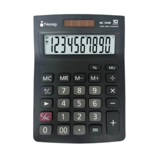 Imagen de Calculadora Nextep 10 Digitos Semi Escritorio Bateria/Solar