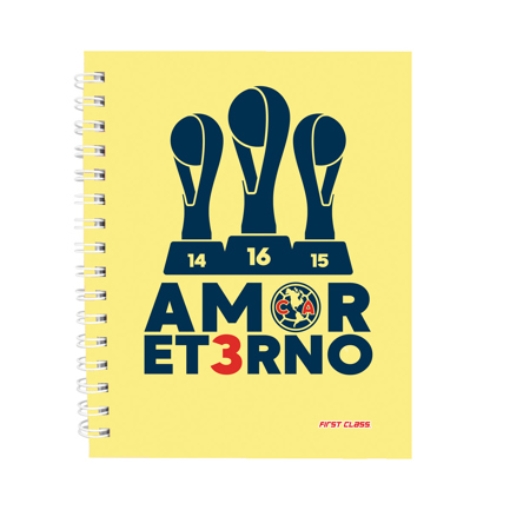 Imagen de Libreta Dietrix First Class pasta dura  doble arillo  80 hojas raya Club America modelo amor eterno