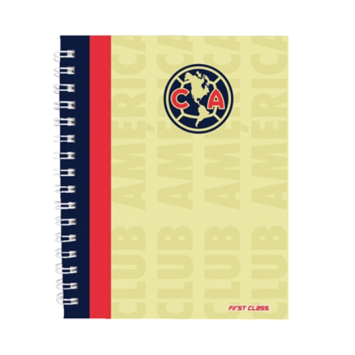 Imagen de Libreta Dietrix First Class pasta dura  doble arillo  80 hojas raya Club América modelo Club America amarillo