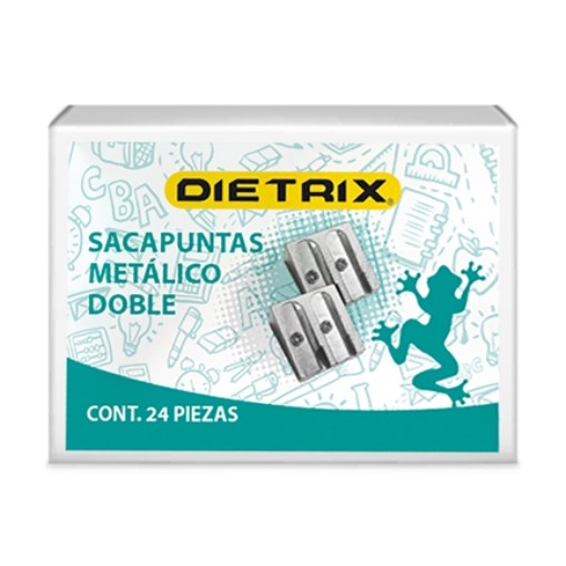 Imagen de Sacapuntos metálico Dietrix triangular doble orificio bolsa c/12