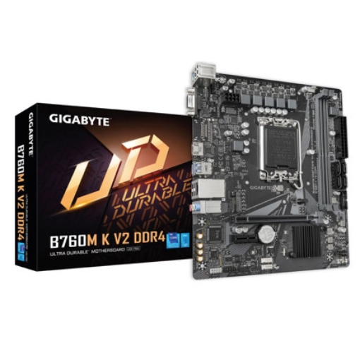 Imagen de Tarjeta Madre Gigabyte B760M K V2 2xDDR4 64GB 3200Mhz HDMI VGA M.2 PCIe 4.0 S 1700 12th 13th 14th Gen mATX