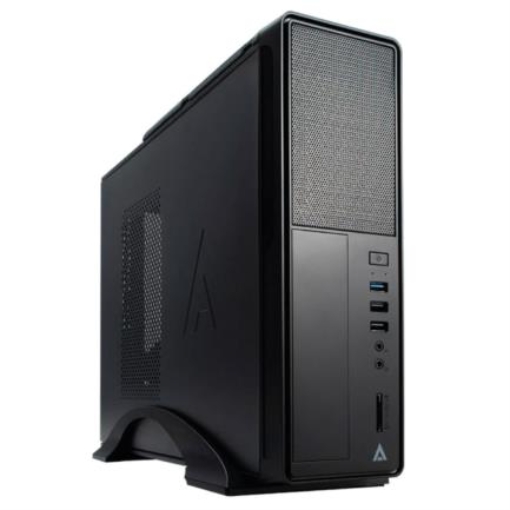 Imagen de Gabinete  Acteck Mini Torre Slim Brook GS470 Max MB M-ATX Fuente TFX 500 W 1x USB 3.0 + 2x USB 2.0 + 1xFan Full Metalico + Frente Solido Negro